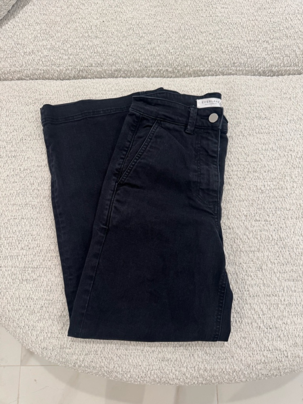 Everlane Wide Leg Black High Rise Jeans - Picture 2 of 5